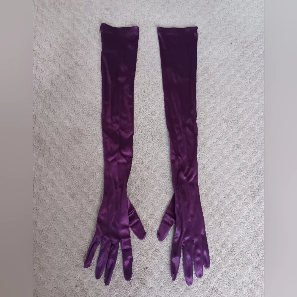 H&M Long Purple Satin Opera Gloves
